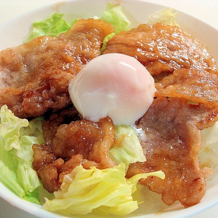 温玉がおいしい★のっけ豚てり丼～♪